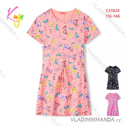 Short Sleeve Dress with Sequins Children Teen Girls (116-146) KUGO BS3279