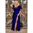 Women's Plus Size (42-46) Long Elegant Party Sleeveless Dress POLISH FASHION PMLBC23265-10 dark blue 48