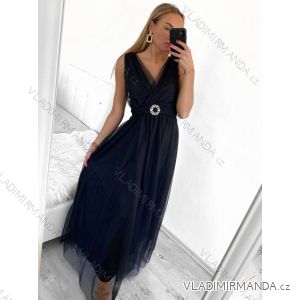 Elegantes, langes, ärmelloses Party-Damenkleid aus Tüll (Einheitsgröße S/M) ITALIAN FASHION IMM239075/DU