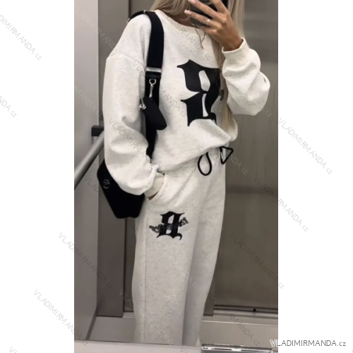 Women's long sleeve sweatpants and sweatshirt set (S/M ONE SIZE) ITALIAN FASHION IMPGM239429