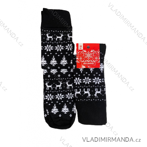 Merry Christmas Men's Socks (42-46) POLISH FASHION DPP21439 Black