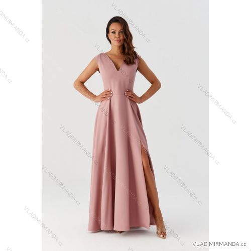 Women's Sleeveless Long Party Dress (34-54) POLISH FASHION PMLMR23MILENA-4 Pink 34