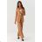 Women's Plus Size (34-54) Elegant Long Pants and Long Sleeve Blazer Set POLISH FASHION PMLMR23GARNITUR-2 Beige 34