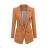 Women's Plus Size (34-54) Elegant Long Pants and Long Sleeve Blazer Set POLISH FASHION PMLMR23GARNITUR-2 Beige 34