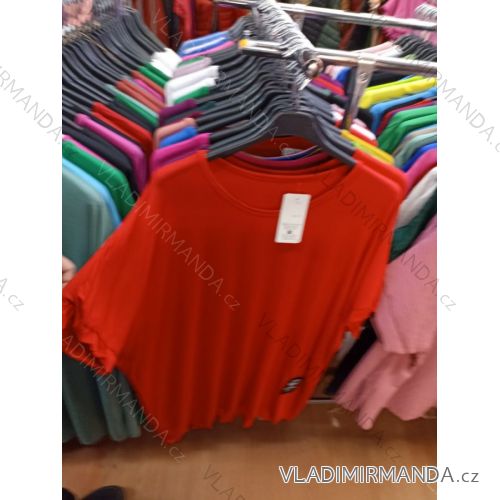 Tunika oversize krátký rukáv dámská nadrozměr (XL/2XL ONE SIZE) ITALSKÁ MÓDA IMBM23042