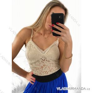 Body tílko elegantní krajkové dámské (S/M ONE SIZE) ITALSKÁ MÓDA IMM22291/DU