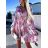 Women's Long Chiffon Short Sleeve Dress (S/M ONE SIZE) ITALIAN FASHION IMWGM23456