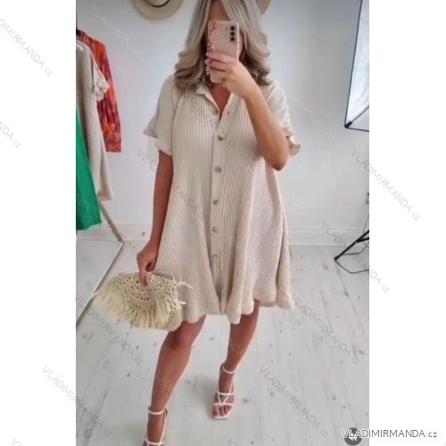 Women's Long Chiffon Short Sleeve Dress (S/M ONE SIZE) ITALIAN FASHION IMWGM23456