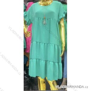 Women's Summer Dress with Pendant Short Sleeve (S/M ONE SIZE) ITALIAN FASHION IMWA23911