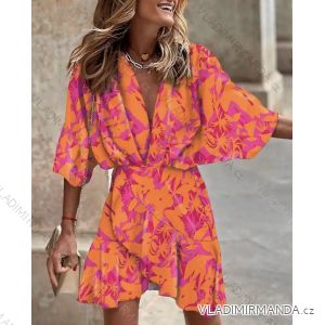 Women's Long Chiffon Short Sleeve Dress (S/M ONE SIZE) ITALIAN FASHION IMWGM23456