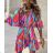 Women's Long Chiffon Short Sleeve Dress (S/M ONE SIZE) ITALIAN FASHION IMWGM23456