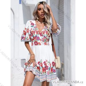 Women's Long Chiffon Short Sleeve Dress (S/M ONE SIZE) ITALIAN FASHION IMWGM23456