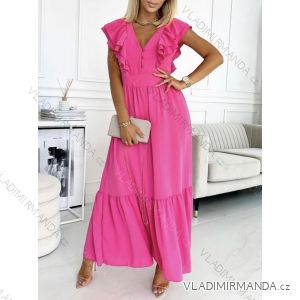 Women's Long Chiffon Short Sleeve Dress (S/M ONE SIZE) ITALIAN FASHION IMWGM23456