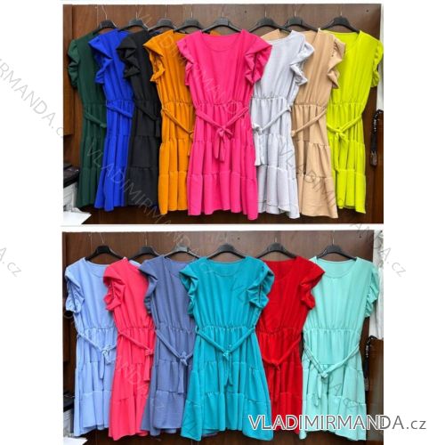 Women's Sleeveless Ruffle Summer Dress (S/M ONE SIZE) ITALIAN FASHION IMWD23471