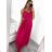 Women's long elegant dress with straps (S/M ONE SIZE) ITALIAN FASHION IMPSH243670 beige S/M