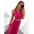 Women's Long Party Elegant Sleeveless Dress (S/M ONE SIZE) ITALIAN FASHION IMPSH223598/DU Red