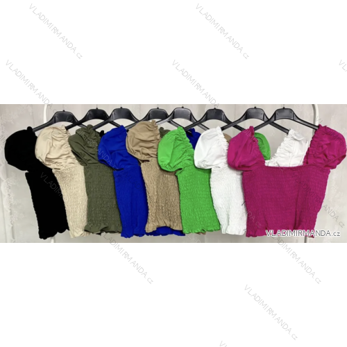 Top croptop krátký rukáv dámský (S/M ONE SIZE) ITALSKÁ MÓDA IMPLP2320070070