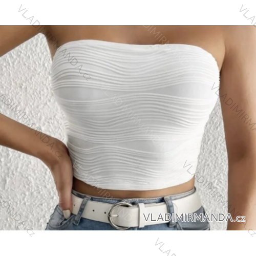 Top croptop carmen bez rukávu dámský (S/M ONE SIZE) ITALSKÁ MÓDA IMPLP2362310055