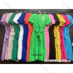 Women's Long Chiffon Short Sleeve Dress (S/M ONE SIZE) ITALIAN FASHION IMWGM23456