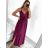 Long summer satin dress with straps women with belt (UNI S / M) ITALIAN FASHION IMM22INFINITE