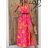 Long summer dress with straps for women (S/M ONE SIZE) ITALIAN FASHION IMWP231109