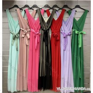 Women's Long Chiffon Short Sleeve Dress (S/M ONE SIZE) ITALIAN FASHION IMWGM23456