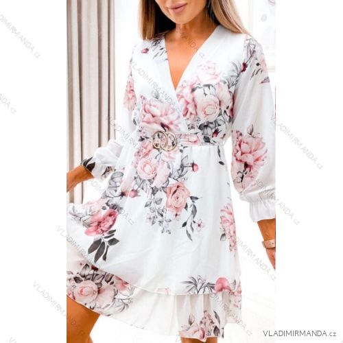 Women's Long Chiffon Short Sleeve Dress (S/M ONE SIZE) ITALIAN FASHION IMWGS231048