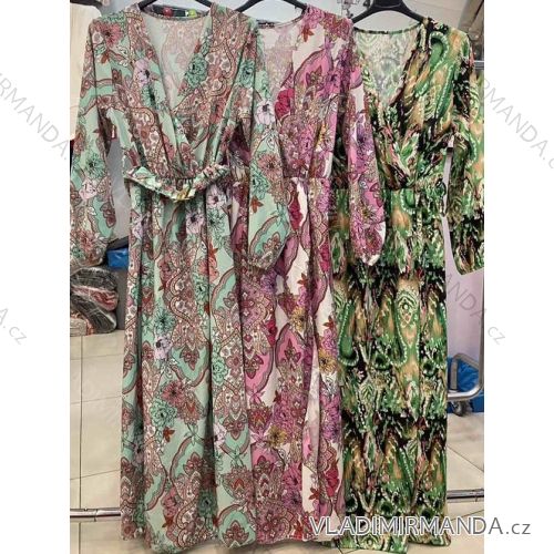 Women's Long Chiffon Short Sleeve Dress (S/M ONE SIZE) ITALIAN FASHION IMWGS231048