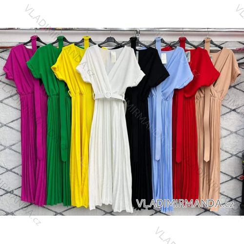 Women's Long Chiffon Short Sleeve Dress (S/M ONE SIZE) ITALIAN FASHION IMWGS231048