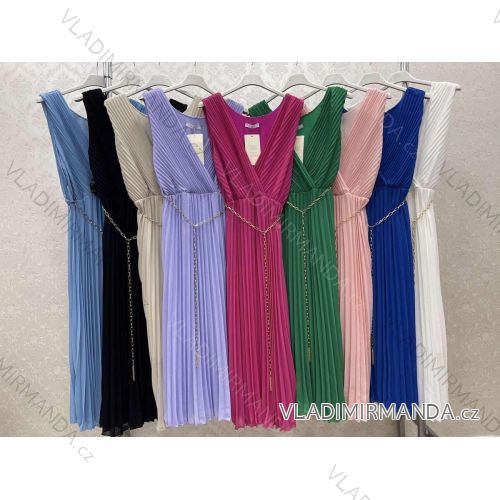 Women's Long Chiffon Short Sleeve Dress (S/M ONE SIZE) ITALIAN FASHION IMWGS231048