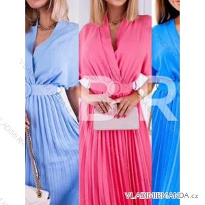 Women's Long Chiffon Short Sleeve Dress (S/M ONE SIZE) ITALIAN FASHION IMWGS231048