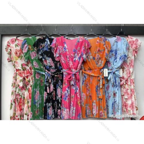 Women's Long Chiffon Short Sleeve Dress (S/M ONE SIZE) ITALIAN FASHION IMWGS231048