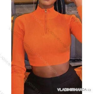 Women's Long Sleeve Crop Top (S/M ONE SIZE) ITALIAN FASHION IMPCF23M7559