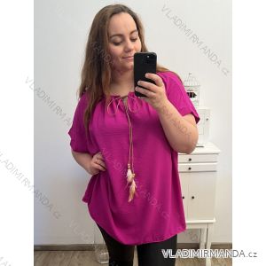 Tunika krátký rukáv dámská nadrozměr (2XL/3XL/4XL/5XL ONE SIZE) ITALSKá MODA IM323004