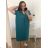 Women's Plus Size Short Sleeve Oversize Dress (3XL/4XL ONE SIZE) ITALIAN FASHION IMC23132 3xl / 4xl Medium blue