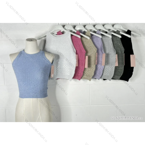 Women's Sleeveless Crop Top (S/M ONE SIZE) ITALIAN FASHION IMPBB23Y191851