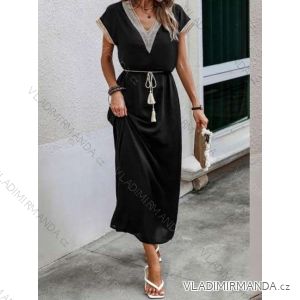 Women's Long Chiffon Short Sleeve Dress (S/M ONE SIZE) ITALIAN FASHION IMWGM23456