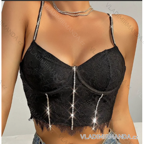 Women's Strappy Crop Top (S/M ONE SIZE) ITALIAN FASHION IMPGM238991