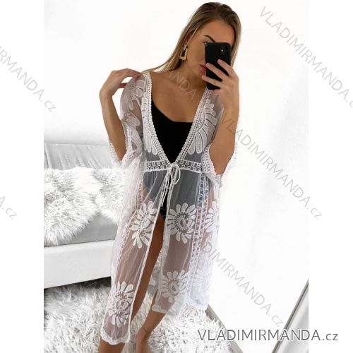 Women's Long Chiffon Short Sleeve Dress (S/M ONE SIZE) ITALIAN FASHION IMWGS231048 S/M white