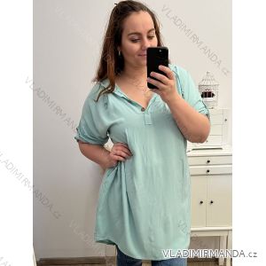 Tunika/šaty s kapucí dlouhý rukáv dámská nadrozměr (2XL/3XL ONE SIZE) ITALSKá MóDA IM423IRIS