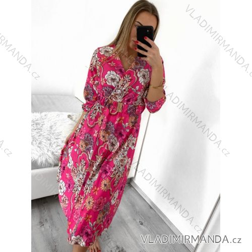 Women's Long Chiffon Short Sleeve Dress (S/M ONE SIZE) ITALIAN FASHION IMWGM23456