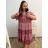 Women's Summer Cotton Short Sleeve Dress (S/M ONE SIZE) ITALIAN FASHION IM722253 3xl / 4xl pink