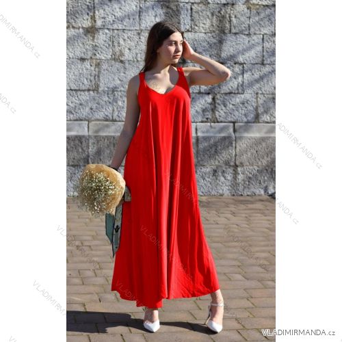 Long summer dress with straps for women (S/M ONE SIZE) ITALIAN FASHION IMD23239