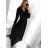 Women's Long Elegant Chiffon Belt Long Sleeve Dress (S/M ONE SIZE) ITALIAN FASHION IMWGB231009